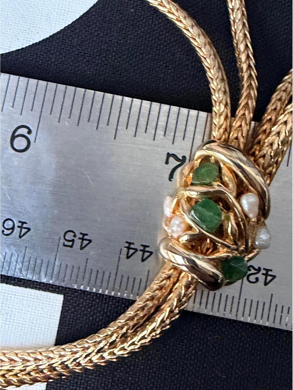 🚫SOLD OUT🚫Vintage 80s Lariat Necklace Freshwater Pearl Tassel Gold - Picture 8 of 9